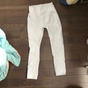 White lululemon yoga pants-cropped